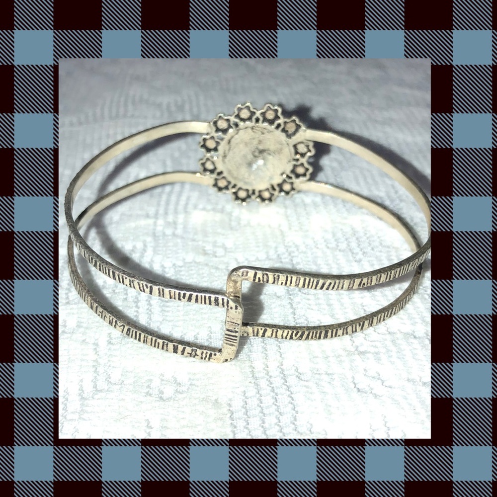 Elegant Silver and Yellow Chalcedony Bracelet .925 - Picture 2 of 3